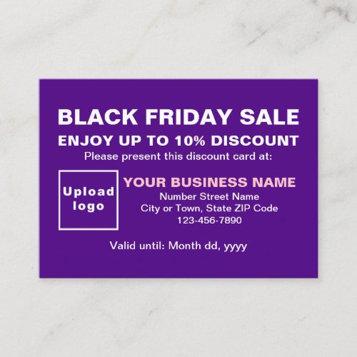 Business Black Friday Sale on Purple Discount Card