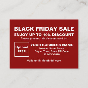 Business Black Friday Sale on Red Discount Card