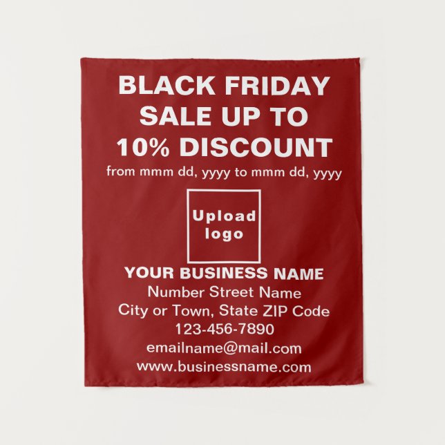 Business Black Friday Sale on Red Tapestry (Front)