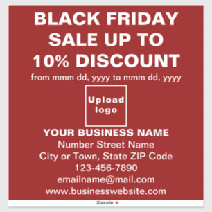 Business Black Friday Sale on Red Vinyl Sticker