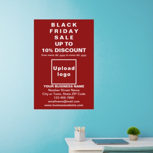 Business Black Friday Sale on Red Wall Decal