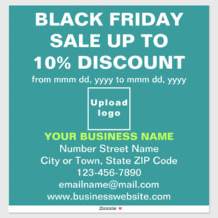 Business Black Friday Sale on Teal Green Sticker