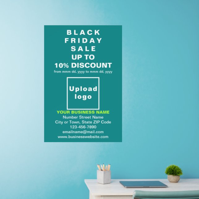 Business Black Friday Sale on Teal Green Wall Decal (Home Office)