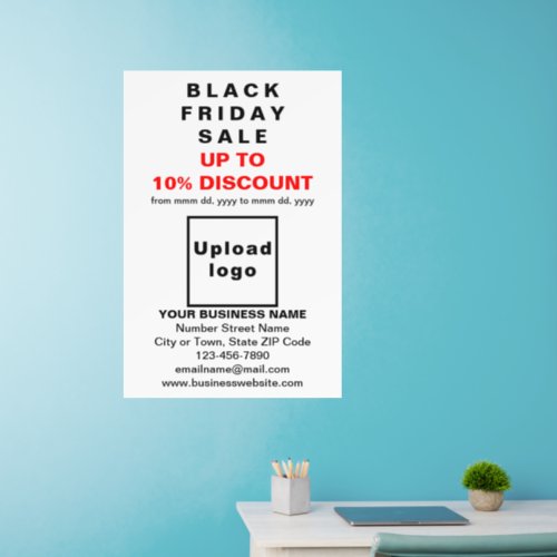 Business Black Friday Sale on White Wall Decal