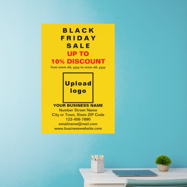 Business Black Friday Sale on Yellow Wall Decal (Home Office)