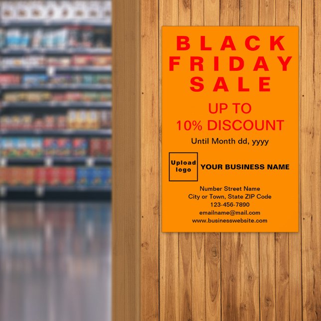 Business Black Friday Sale Orange Color Poster (Black Friday Sale on orange poster)
