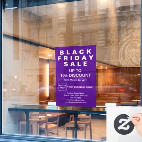 Business Black Friday Sale Purple Window Cling