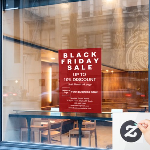 Business Black Friday Sale Red Window Cling