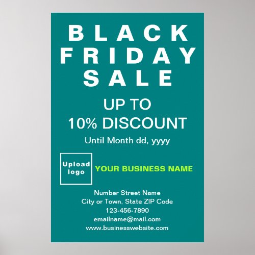 Business Black Friday Sale Teal Green Poster