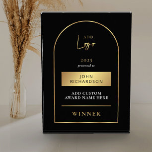 Business Black & Gold Logo Employee Achievement Acrylic Award
