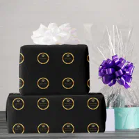 Custom company logo branded business gifts black wrapping paper