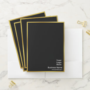 Business Black & Gold Your Logo Here Professional Pocket Folder