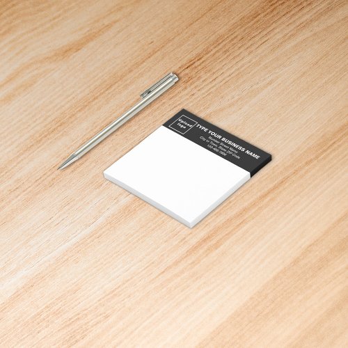 Business Black Heading White Square post it note
