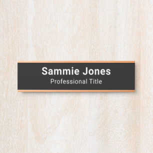 Business Black Name Plate Office Door Changeable