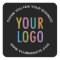 Business Black Thank You Sticker Custom Logo Round