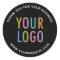 Business Black Thank You Sticker Custom Logo Round
