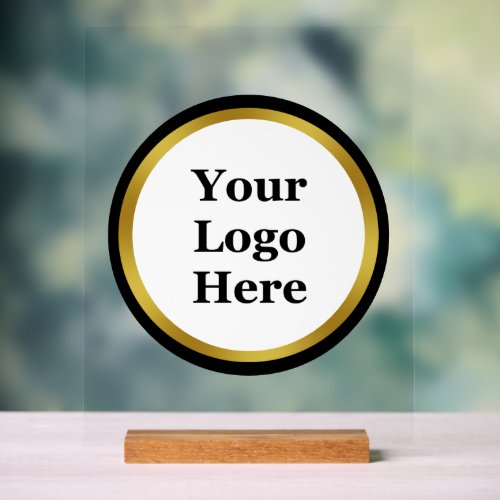 Business Black White and Gold Logo Template Acrylic Sign