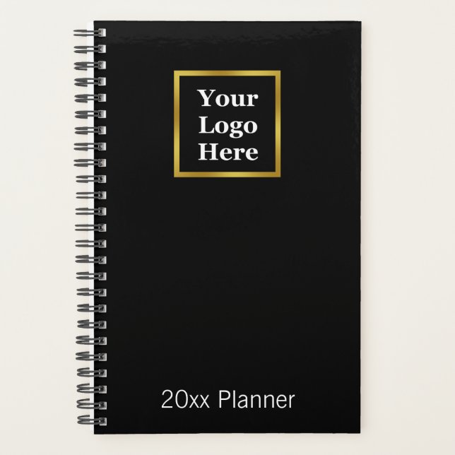 Business Black White and Gold Your Logo Here 2026 Planner (Front)