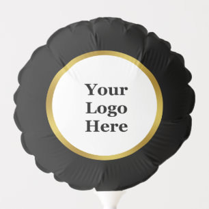Business Black, White, and Gold Your Logo Here Balloon