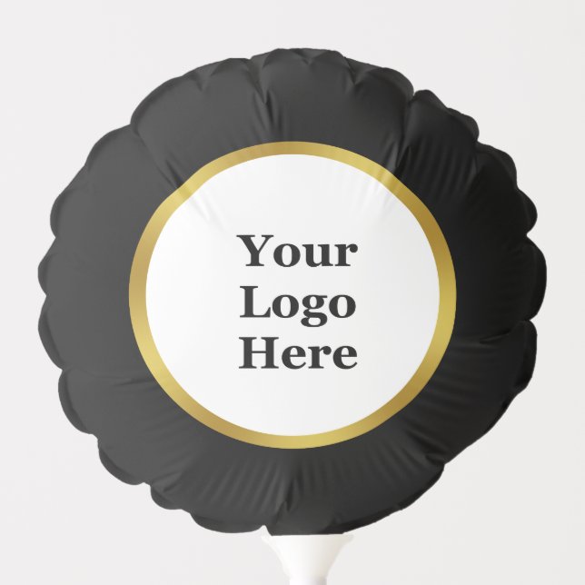 Business Black, White, and Gold Your Logo Here Balloon (Front)