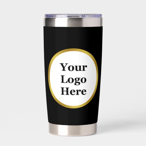 Business Black White and Gold Your Logo Template Insulated Tumbler