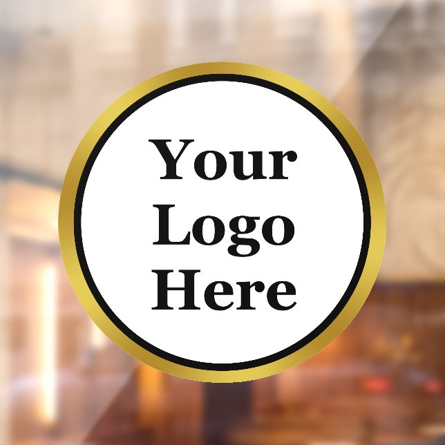 Business Black White and Gold Your Logo Template Window Cling (Sheet 2)