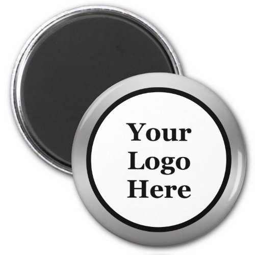 Business Black White and Silver Your Logo Here  Magnet