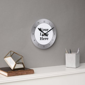 Business Black White Brushed Metal Look Your Logo
