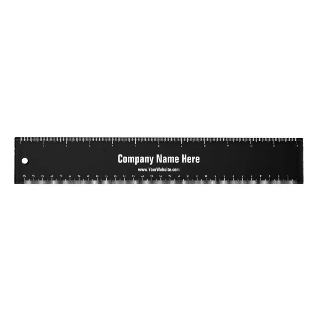 Business Black White Company Name Text Template Ruler | Zazzle