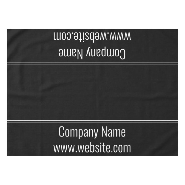 Business Black White Company Name Text Template Tablecloth (Front (Horizontal))