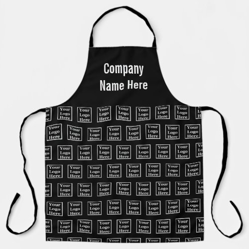 Business Black White Company Name Your Logo Here  Apron