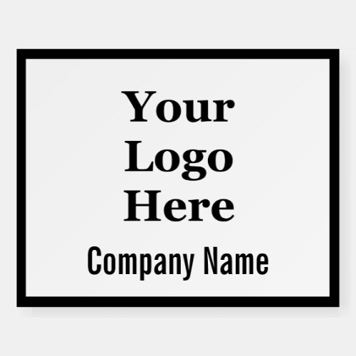 Business Black White Company Name Your Logo Here Foam Board