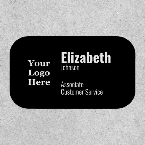 Business Black White Employee Name Title Dept Logo Patch
