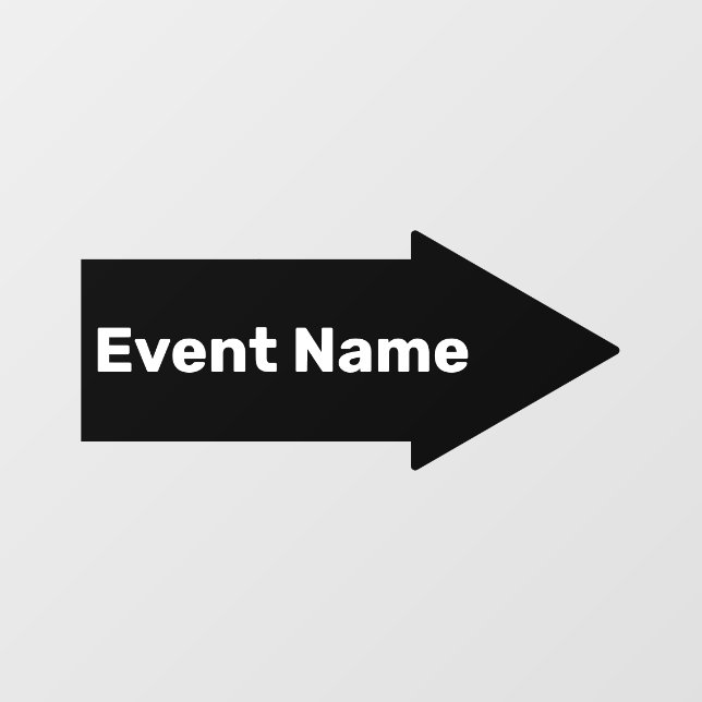 Business Black White Event Name Directional Arrow Floor Decals (Front)