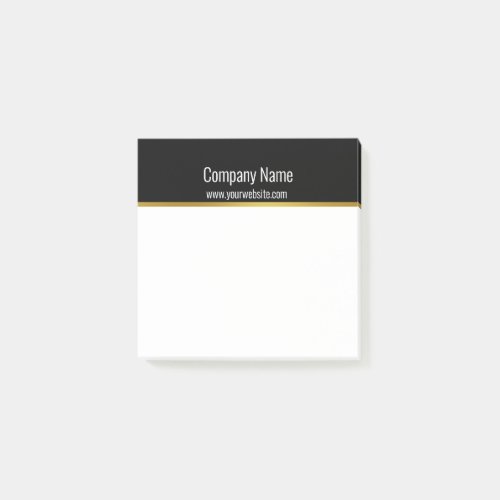 Business Black White Gold Company Name Template Post_it Notes