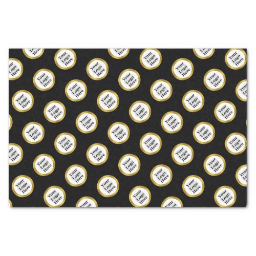 Business Black White Gold Elegant Your Logo Here Tissue Paper