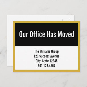 Business Black White & Gold Moving Announcement