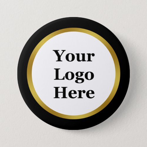 Business Black White Gold Your Logo Here Template Button