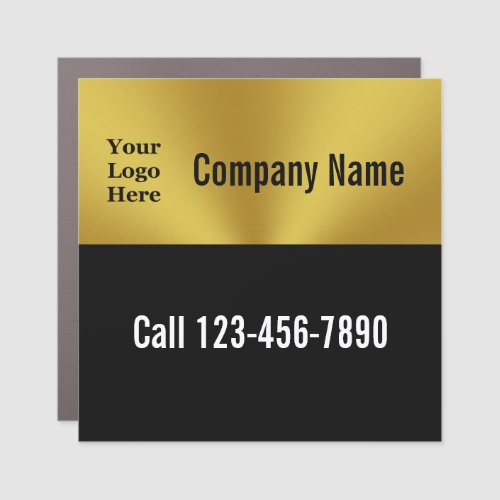 Business Black White Gold Your Logo Here Template Car Magnet