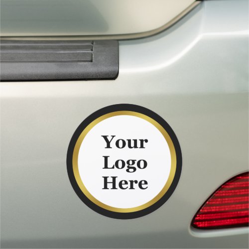 Business Black White Gold Your Logo Here Template Car Magnet
