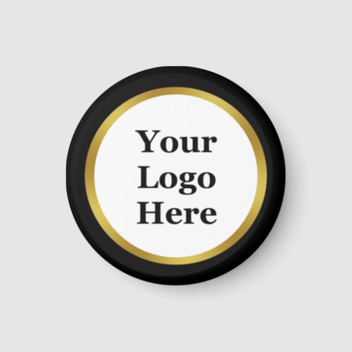 Business Black White Gold Your Logo Here Template Magnet