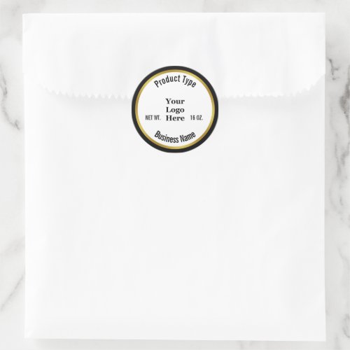 Business Black White Gold Your Logo Product Label