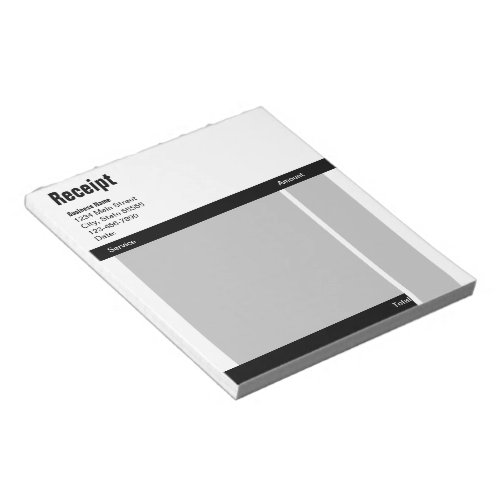 Business Black White Gray Sales Receipt Form Notepad