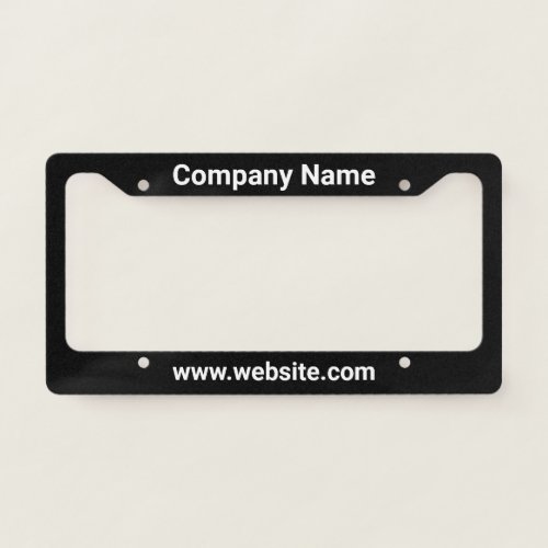 Business Black White Promotional Website Template License Plate Frame