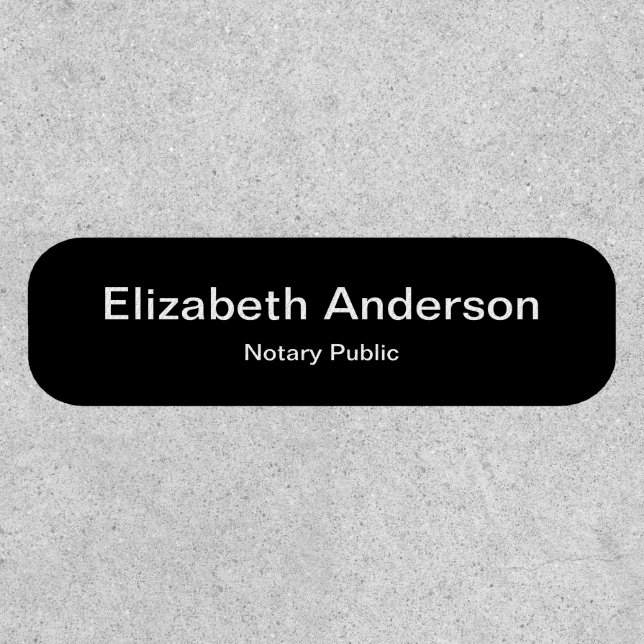Business Black & White Template Job Title & Name Patch (Front)