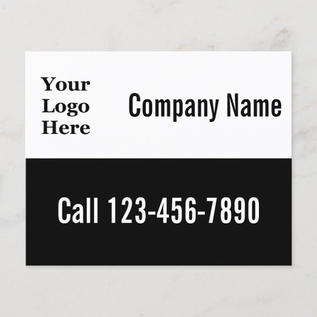 Business Black & White Template Your Logo Here Flyer (Front)