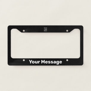 Business Black White Text Your Logo Here Template License Plate Frame