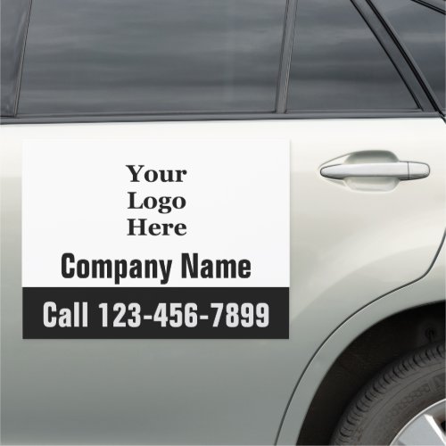 Business Black White Your Logo Here Phone Number Car Magnet