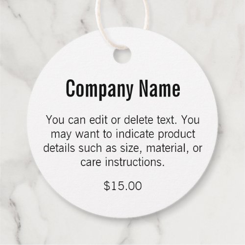 Business Black White Your Logo Template Price Tag