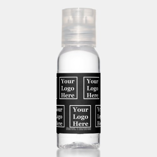 Business Black Your Logo Here Pattern Template Hand Sanitizer